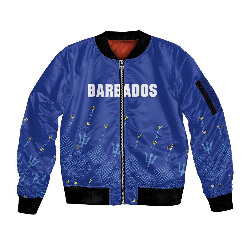 Custom Barbados 2026 Cricket Sleeve Zip Bomber Jacket Tridents Rise