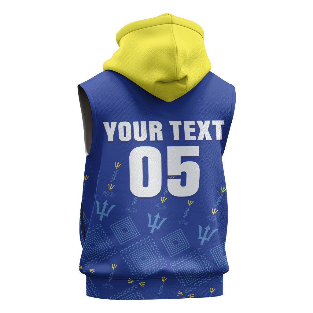Custom Barbados 2026 Cricket Sleeveless Zip Hoodie Tridents Rise