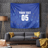 Custom Barbados 2026 Cricket Tapestry Tridents Rise