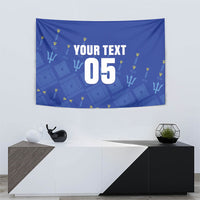 Custom Barbados 2026 Cricket Tapestry Tridents Rise