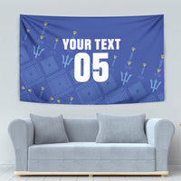 Custom Barbados 2026 Cricket Tapestry Tridents Rise
