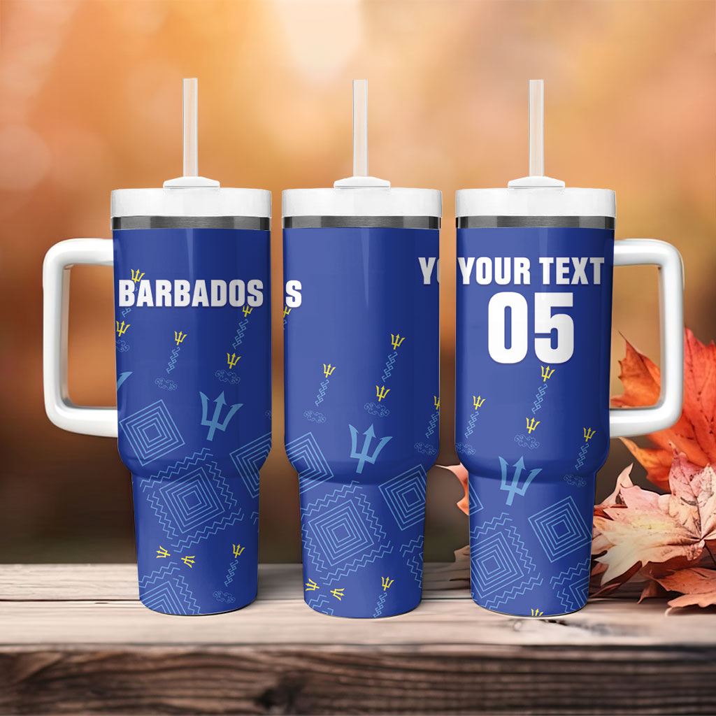 Custom Barbados 2026 Cricket Tumbler With Handle Tridents Rise
