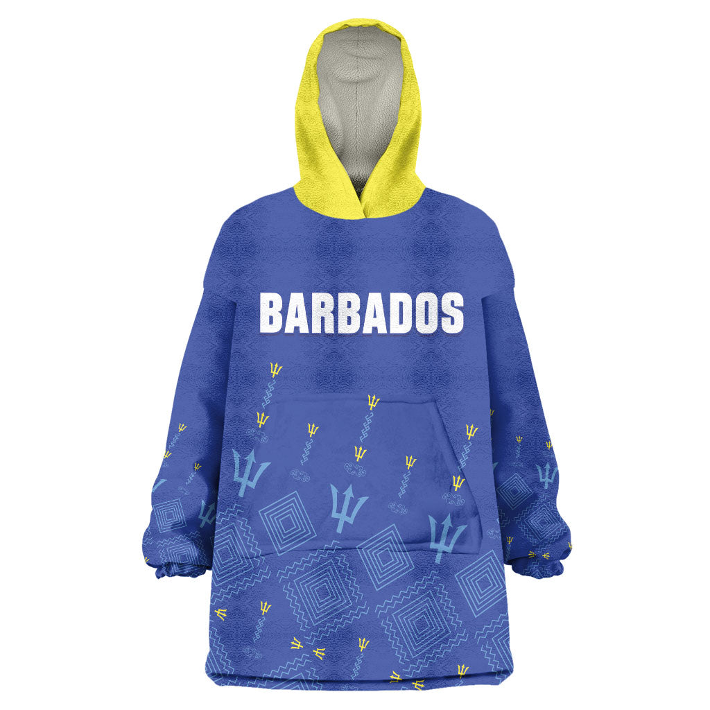 Custom Barbados 2026 Cricket Wearable Blanket Hoodie Tridents Rise