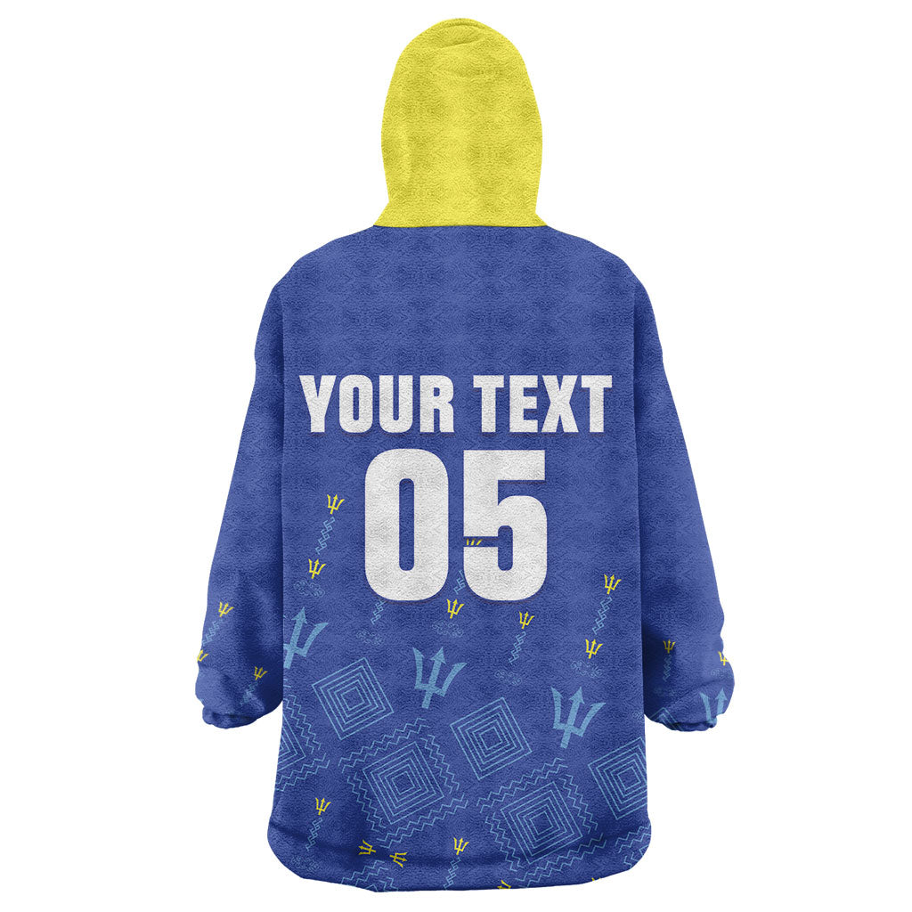 Custom Barbados 2026 Cricket Wearable Blanket Hoodie Tridents Rise