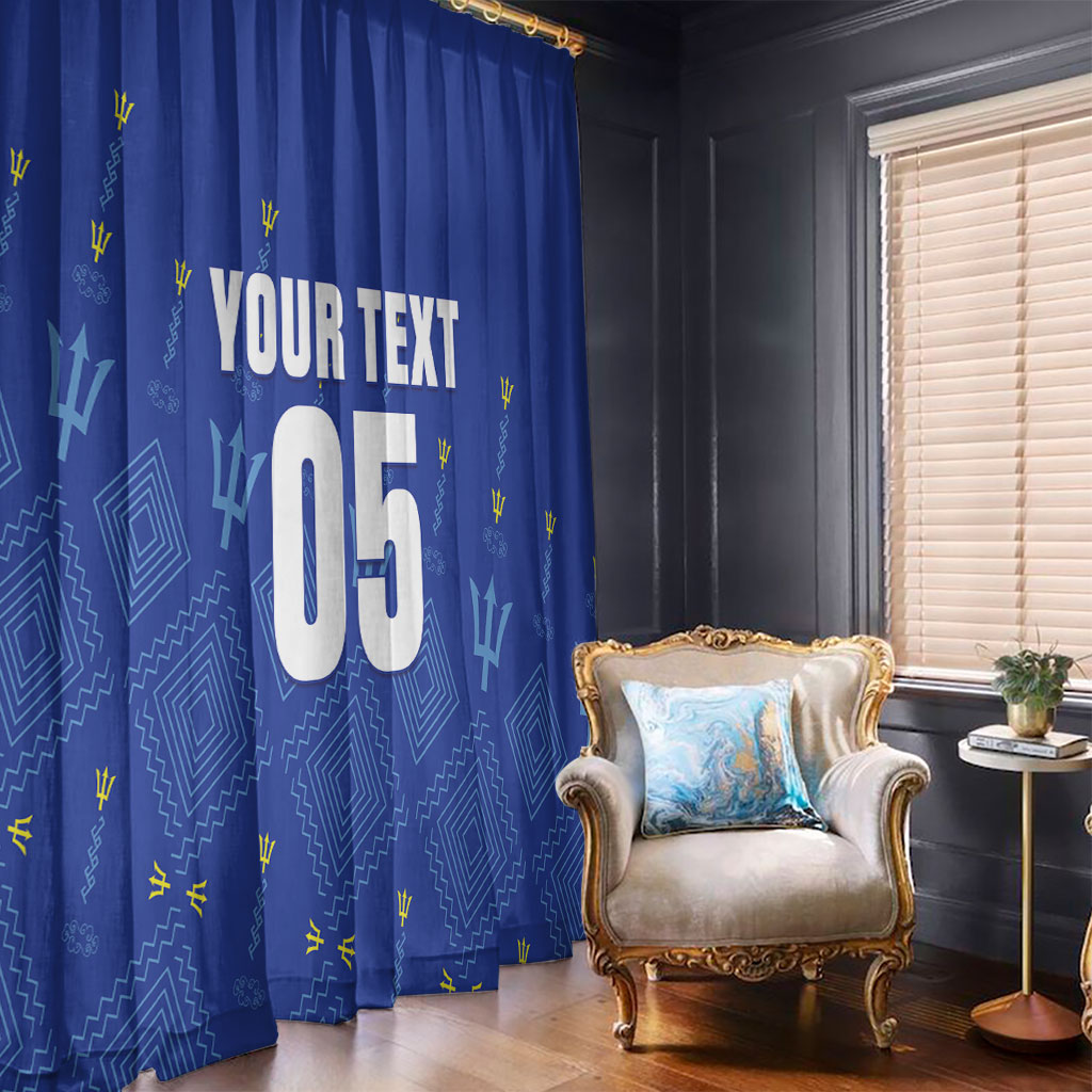 Custom Barbados 2026 Cricket Window Curtain Tridents Rise