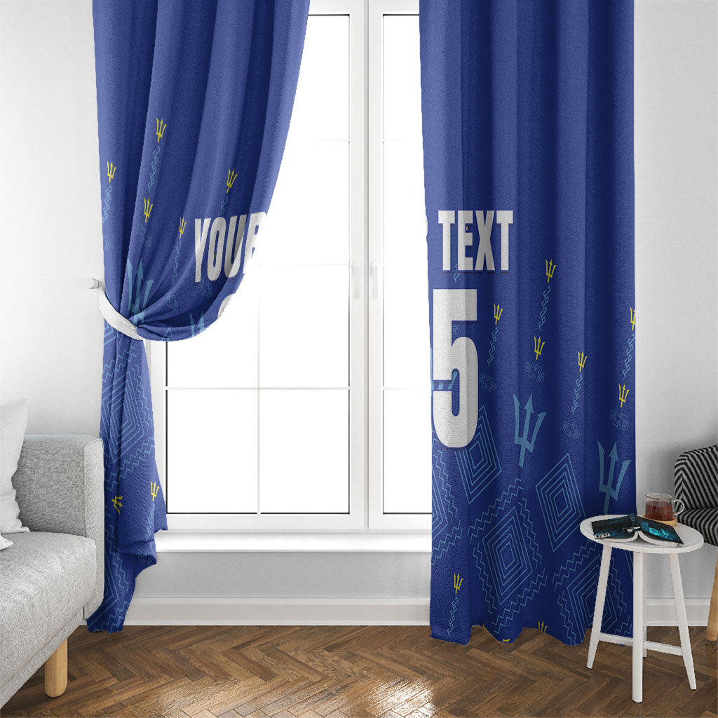 Custom Barbados 2026 Cricket Window Curtain Tridents Rise