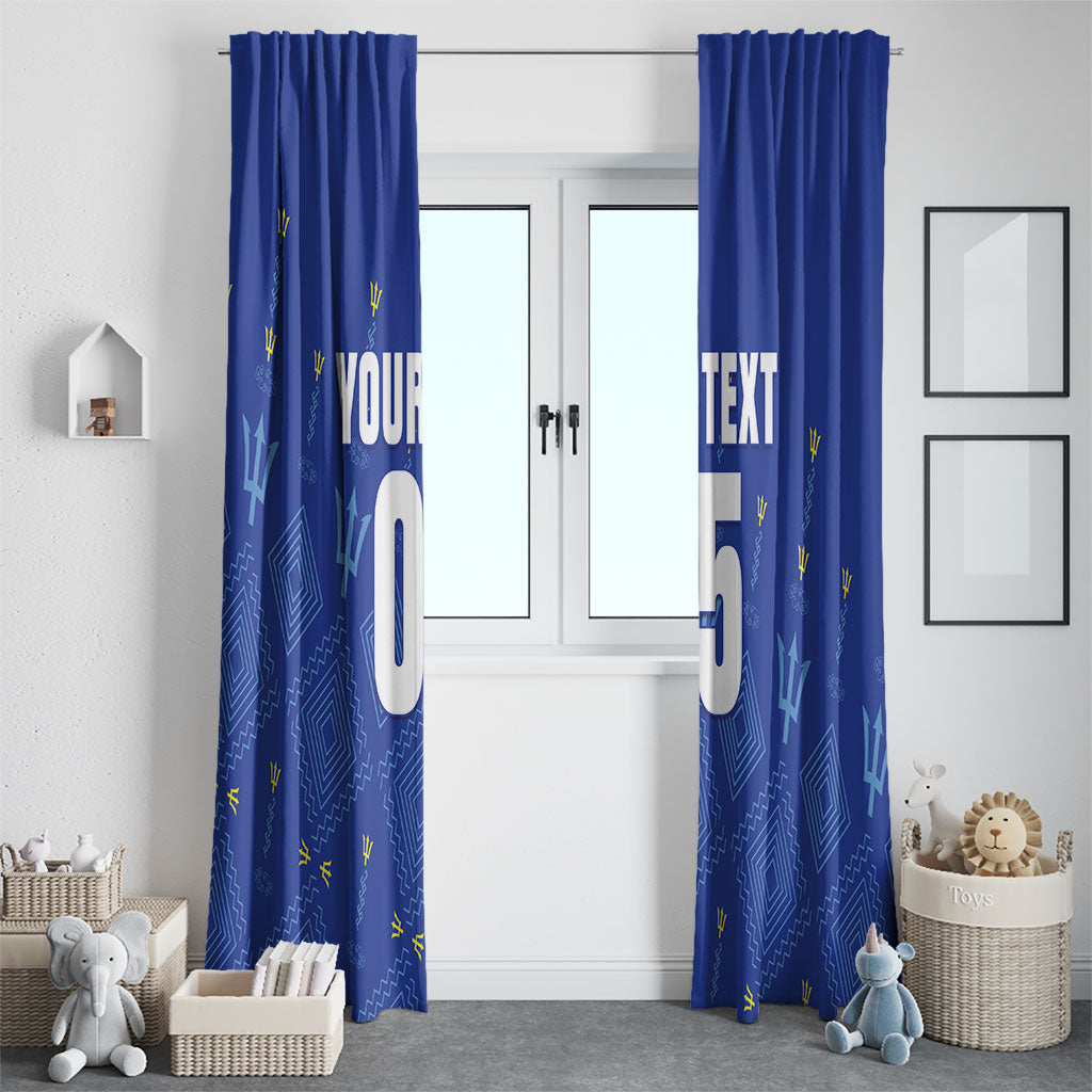 Custom Barbados 2026 Cricket Window Curtain Tridents Rise