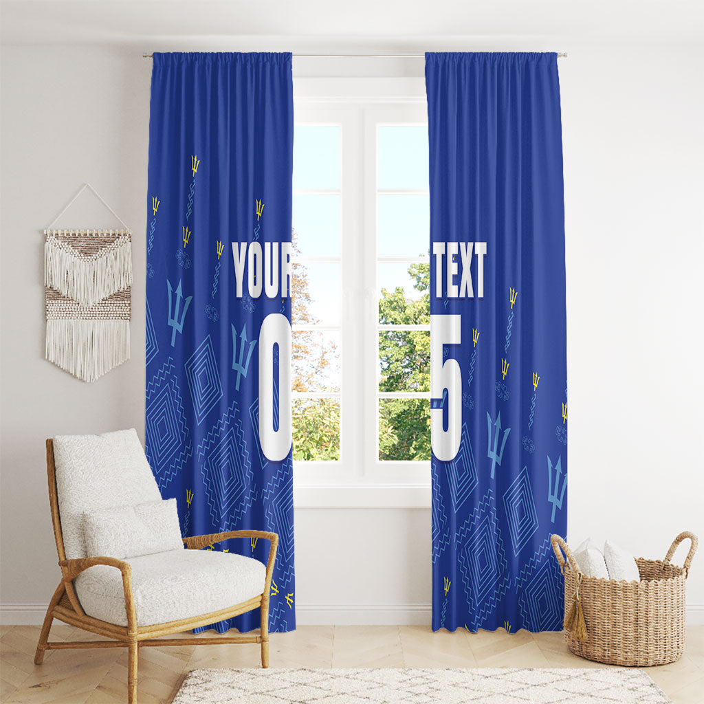 Custom Barbados 2026 Cricket Window Curtain Tridents Rise