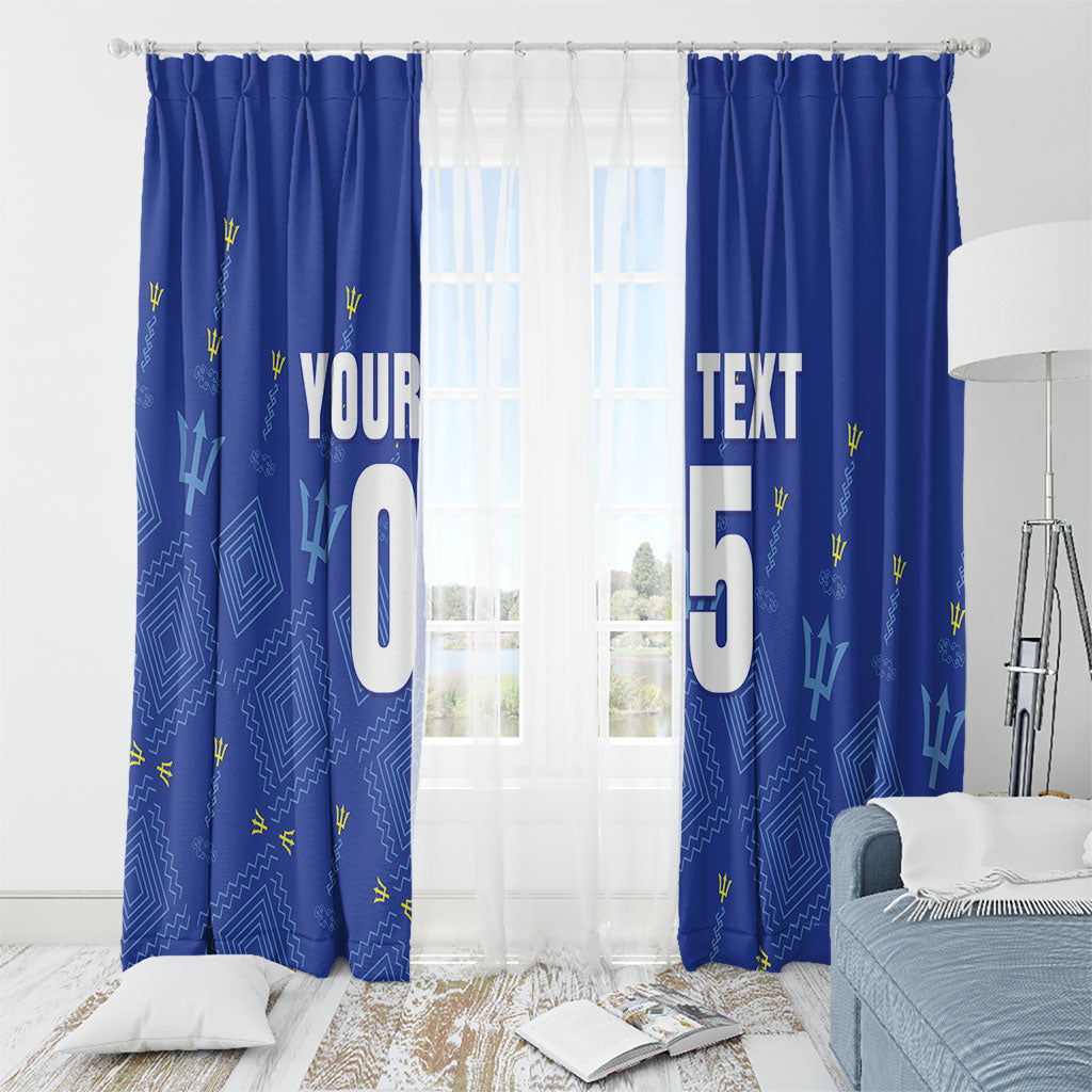 Custom Barbados 2026 Cricket Window Curtain Tridents Rise