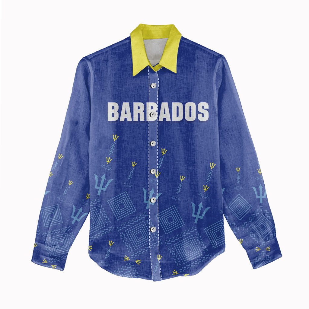 Custom Barbados 2026 Cricket Women Casual Shirt Tridents Rise