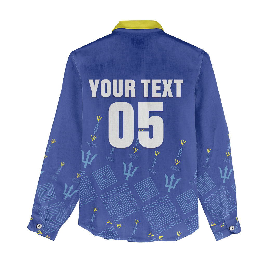Custom Barbados 2026 Cricket Women Casual Shirt Tridents Rise