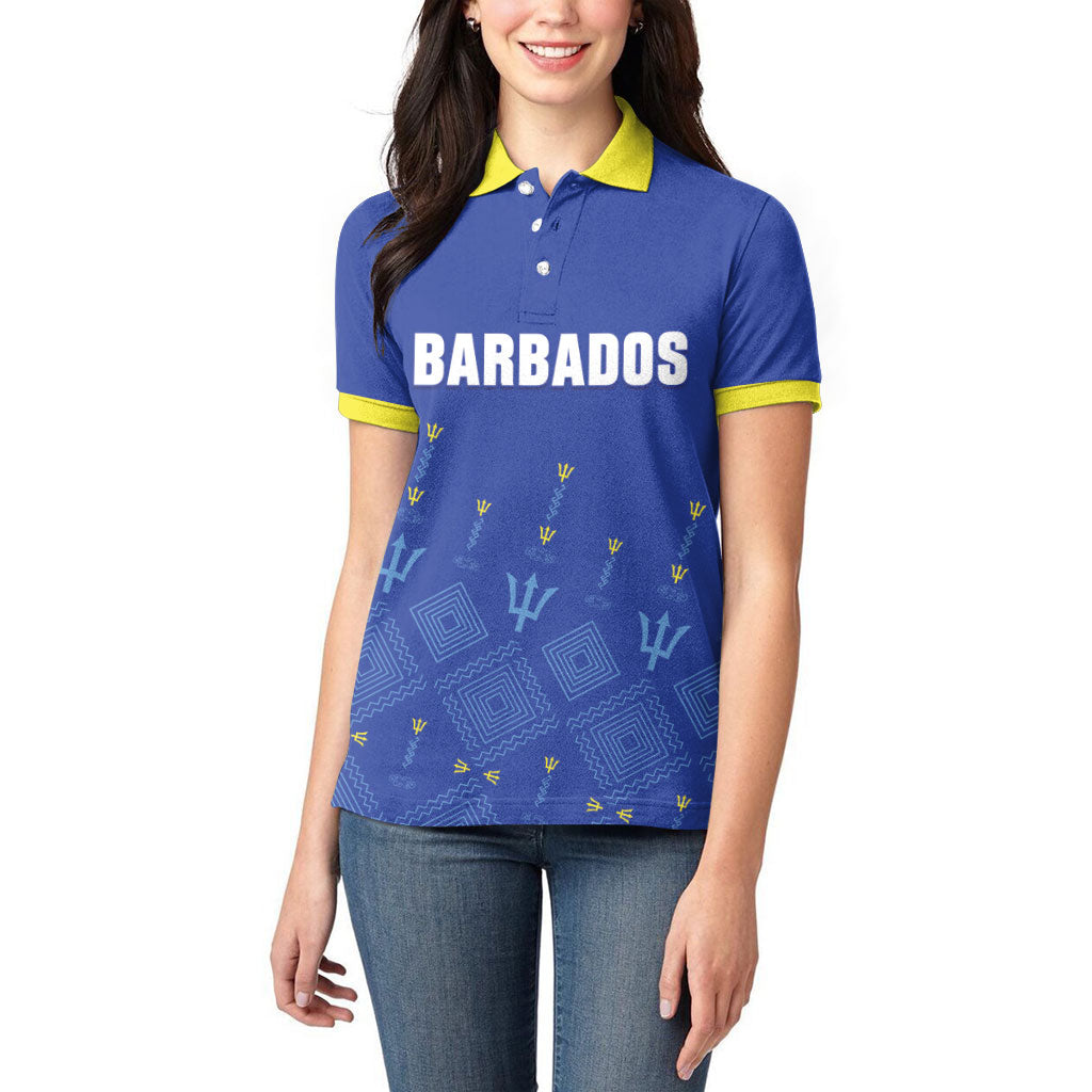 Custom Barbados 2026 Cricket Women Polo Shirt Tridents Rise