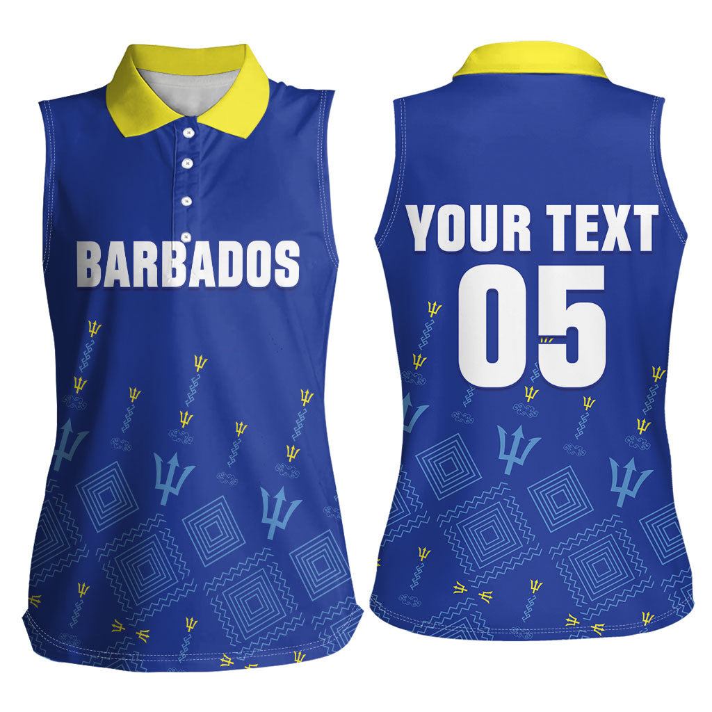 Custom Barbados 2026 Cricket Women Sleeveless Polo Shirt Tridents Rise