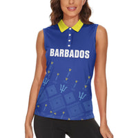 Custom Barbados 2026 Cricket Women Sleeveless Polo Shirt Tridents Rise
