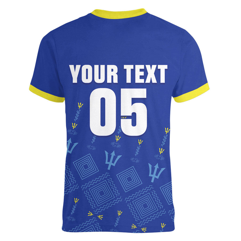 Custom Barbados 2026 Cricket Women V-Neck T-Shirt Tridents Rise
