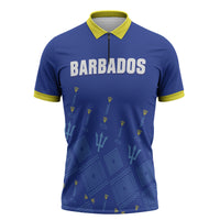Custom Barbados 2026 Cricket Zipper Polo Shirt Tridents Rise