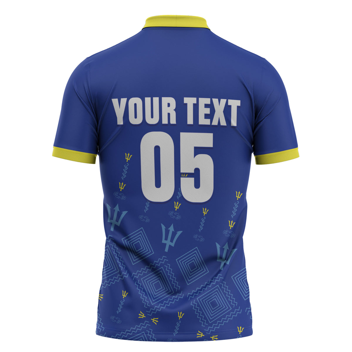 Custom Barbados 2026 Cricket Zipper Polo Shirt Tridents Rise