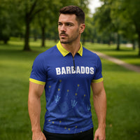 Custom Barbados 2026 Cricket Zipper Polo Shirt Tridents Rise