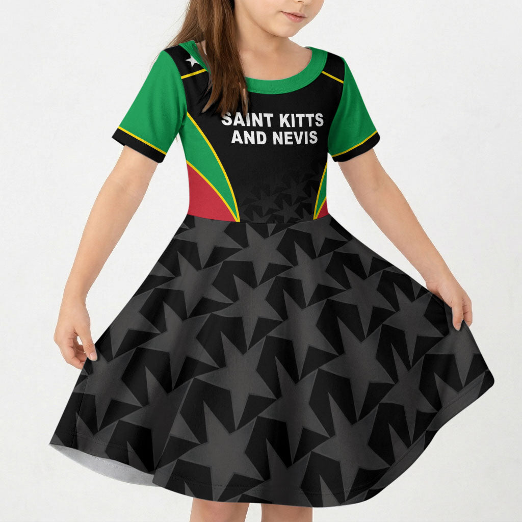 Custom Saint Kitts And Nevis 2026 Cricket Kid Short Sleeve Dress Unique Style