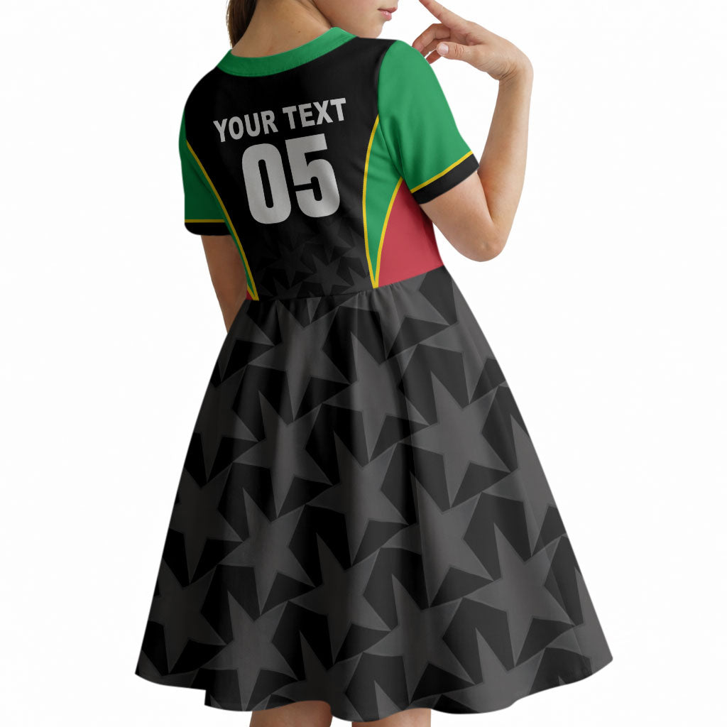 Custom Saint Kitts And Nevis 2026 Cricket Kid Short Sleeve Dress Unique Style