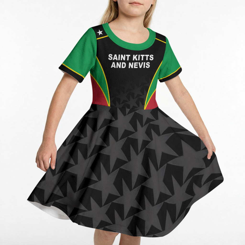Custom Saint Kitts And Nevis 2026 Cricket Kid Short Sleeve Dress Unique Style