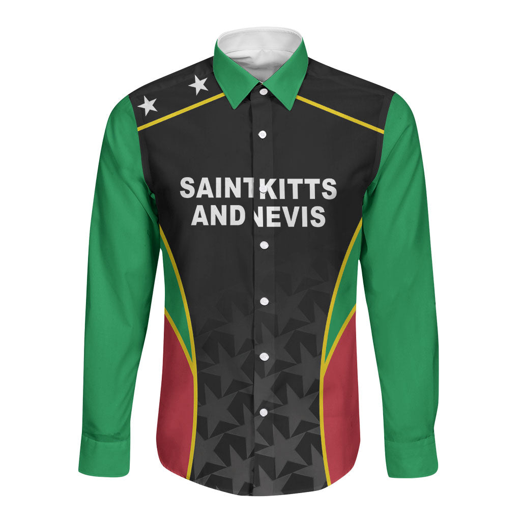 Custom Saint Kitts And Nevis 2026 Cricket Long Sleeve Button Shirt Unique Style