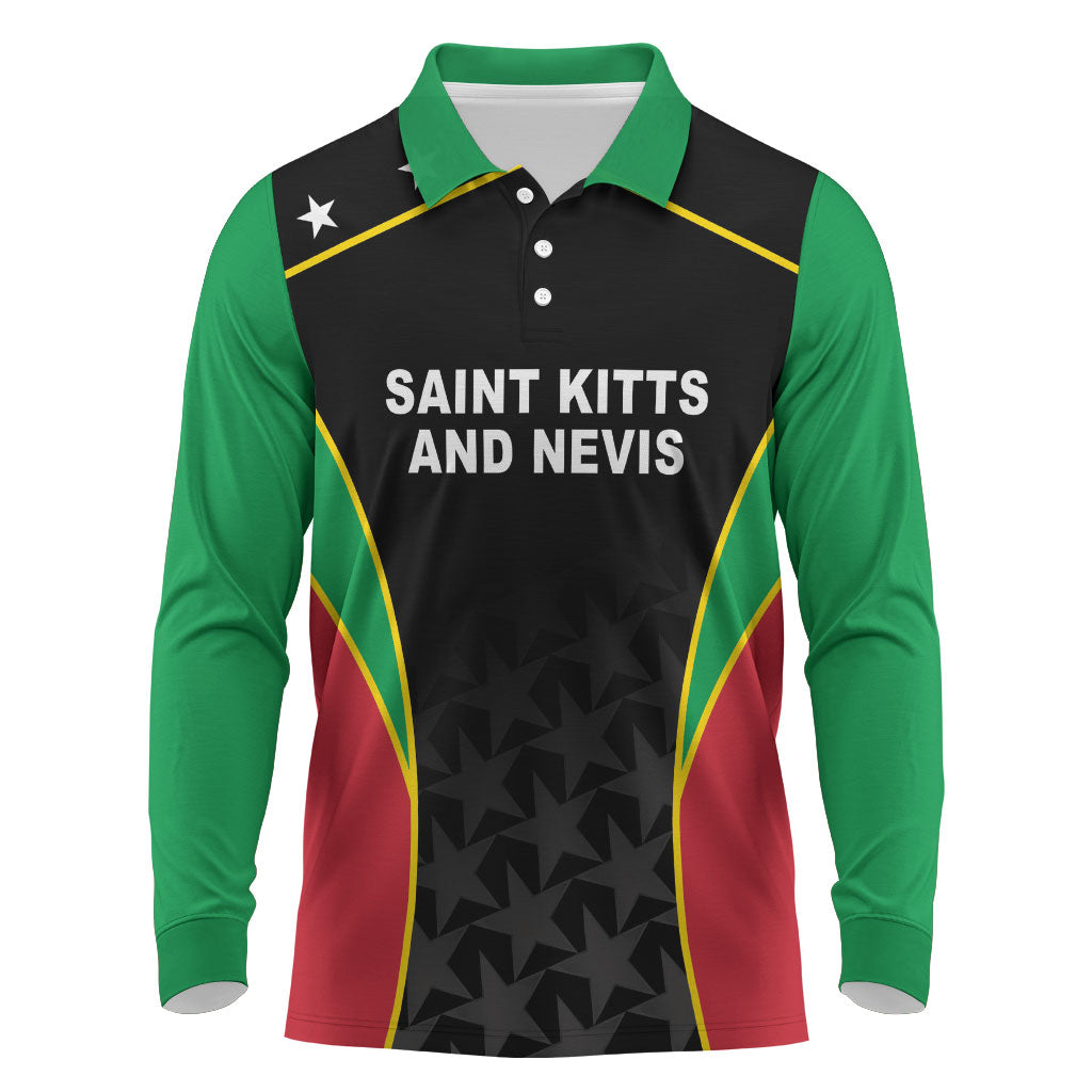 Custom Saint Kitts And Nevis 2026 Cricket Long Sleeve Polo Shirt Unique Style