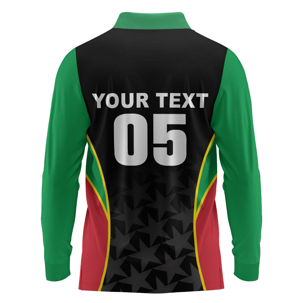 Custom Saint Kitts And Nevis 2026 Cricket Long Sleeve Polo Shirt Unique Style