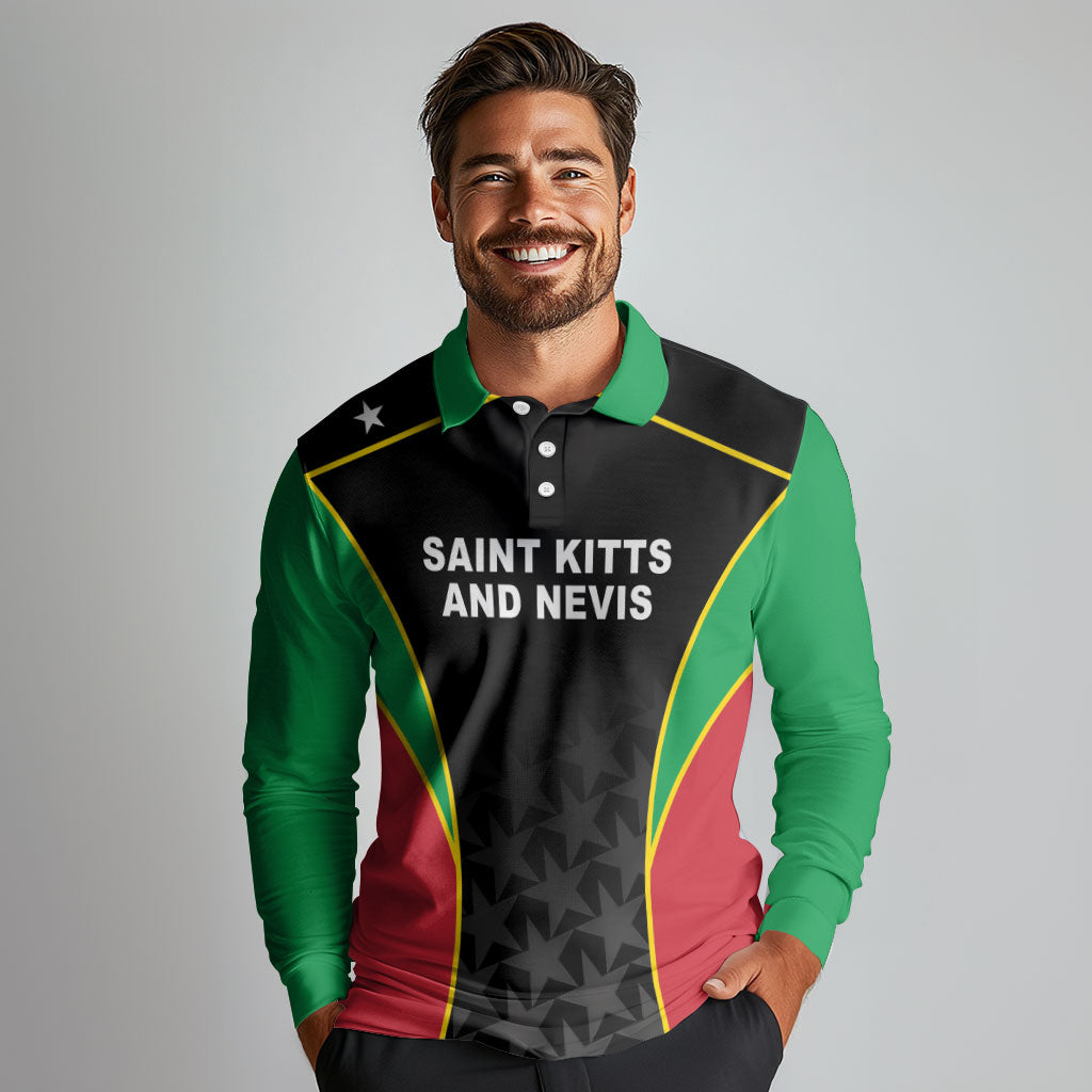 Custom Saint Kitts And Nevis 2026 Cricket Long Sleeve Polo Shirt Unique Style