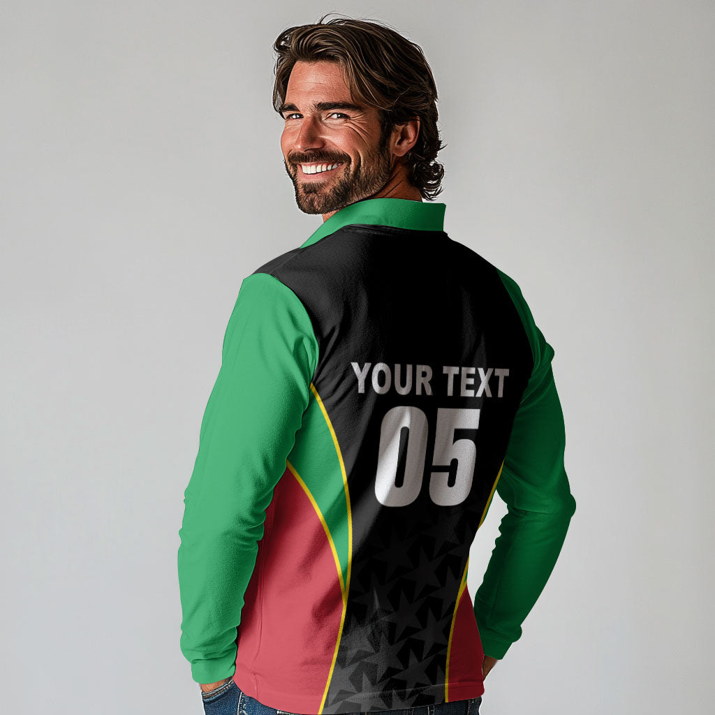 Custom Saint Kitts And Nevis 2026 Cricket Long Sleeve Polo Shirt Unique Style