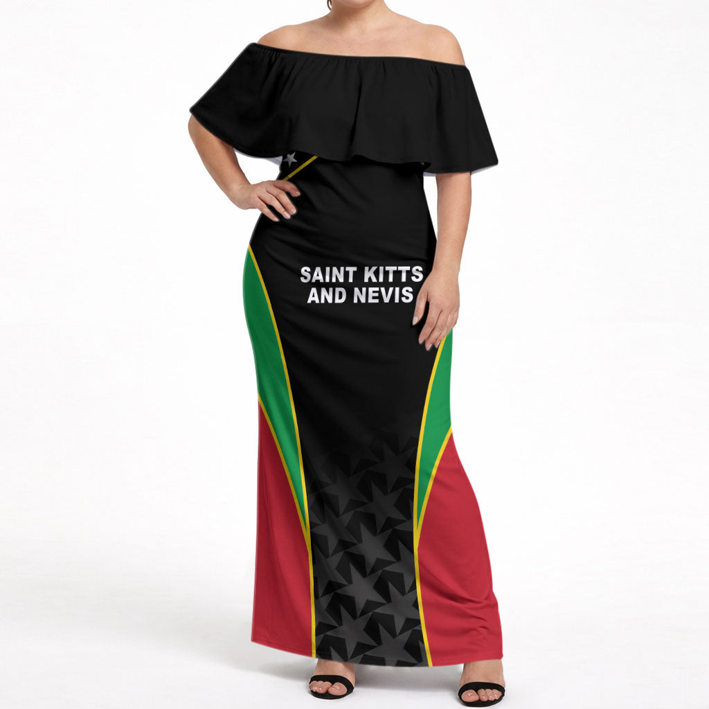Custom Saint Kitts And Nevis 2026 Cricket Off Shoulder Maxi Dress Unique Style