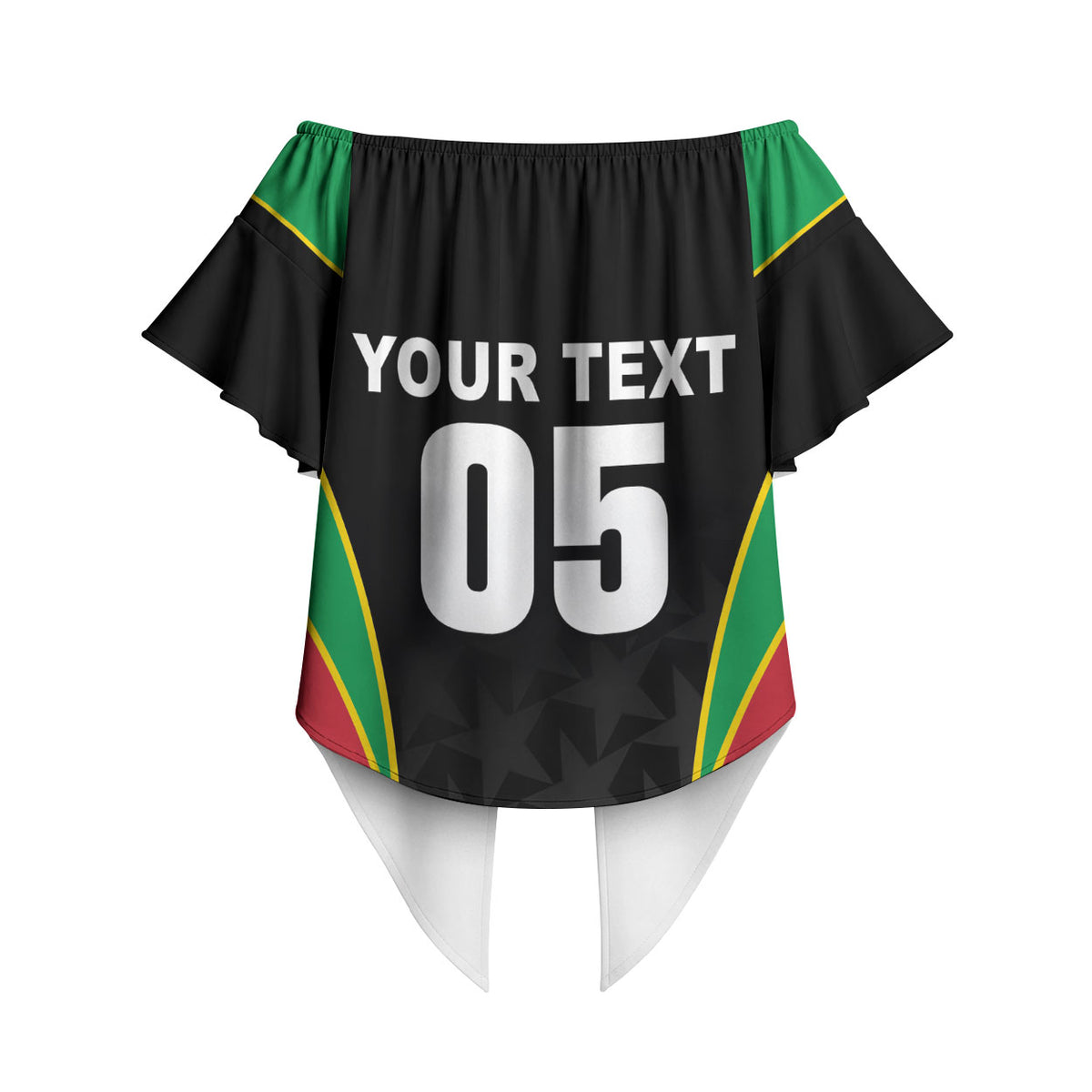 Custom Saint Kitts And Nevis 2026 Cricket Off Shoulder Wrap Waist Top Unique Style