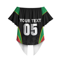 Custom Saint Kitts And Nevis 2026 Cricket Off Shoulder Wrap Waist Top Unique Style