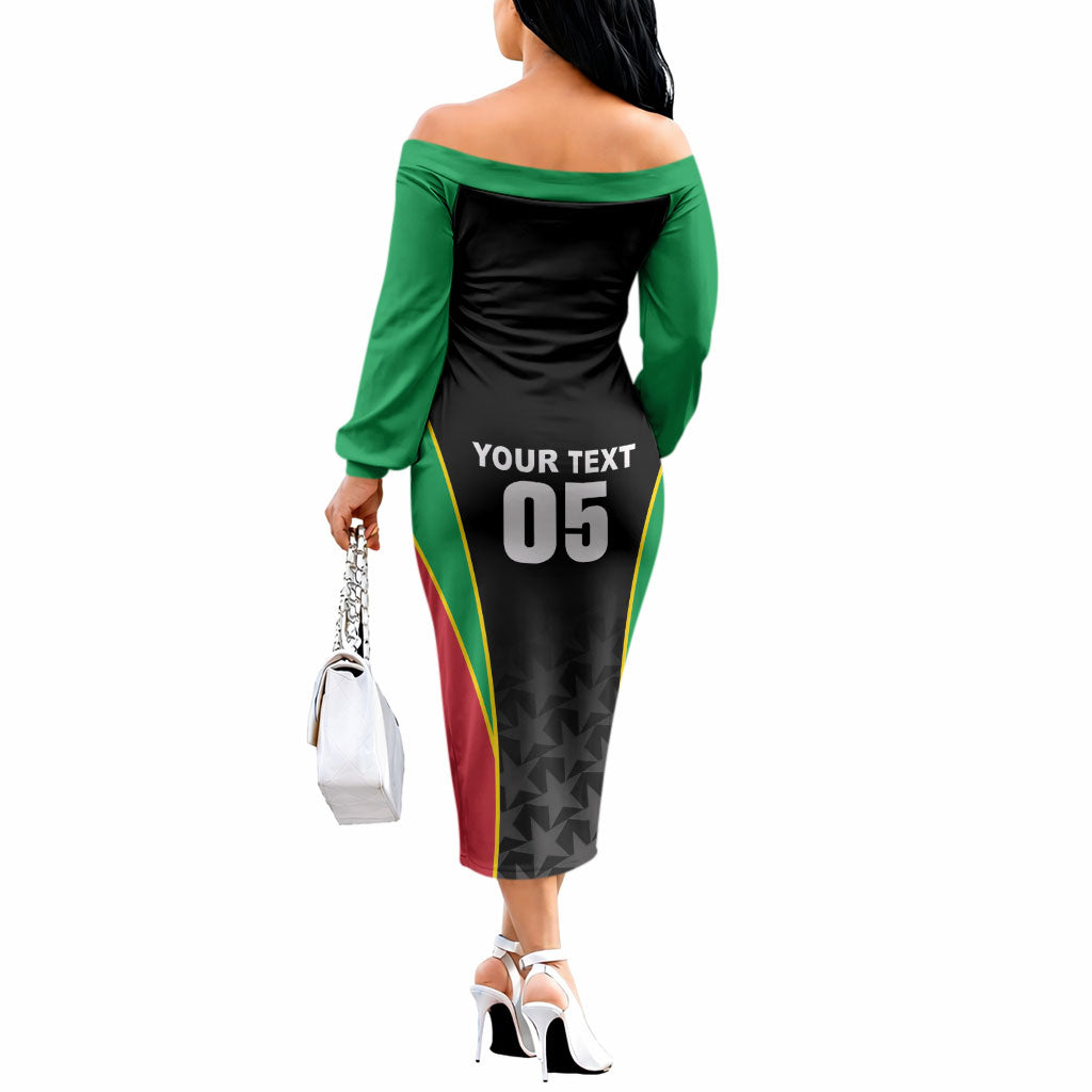 Custom Saint Kitts And Nevis 2026 Cricket Off The Shoulder Long Sleeve Dress Unique Style