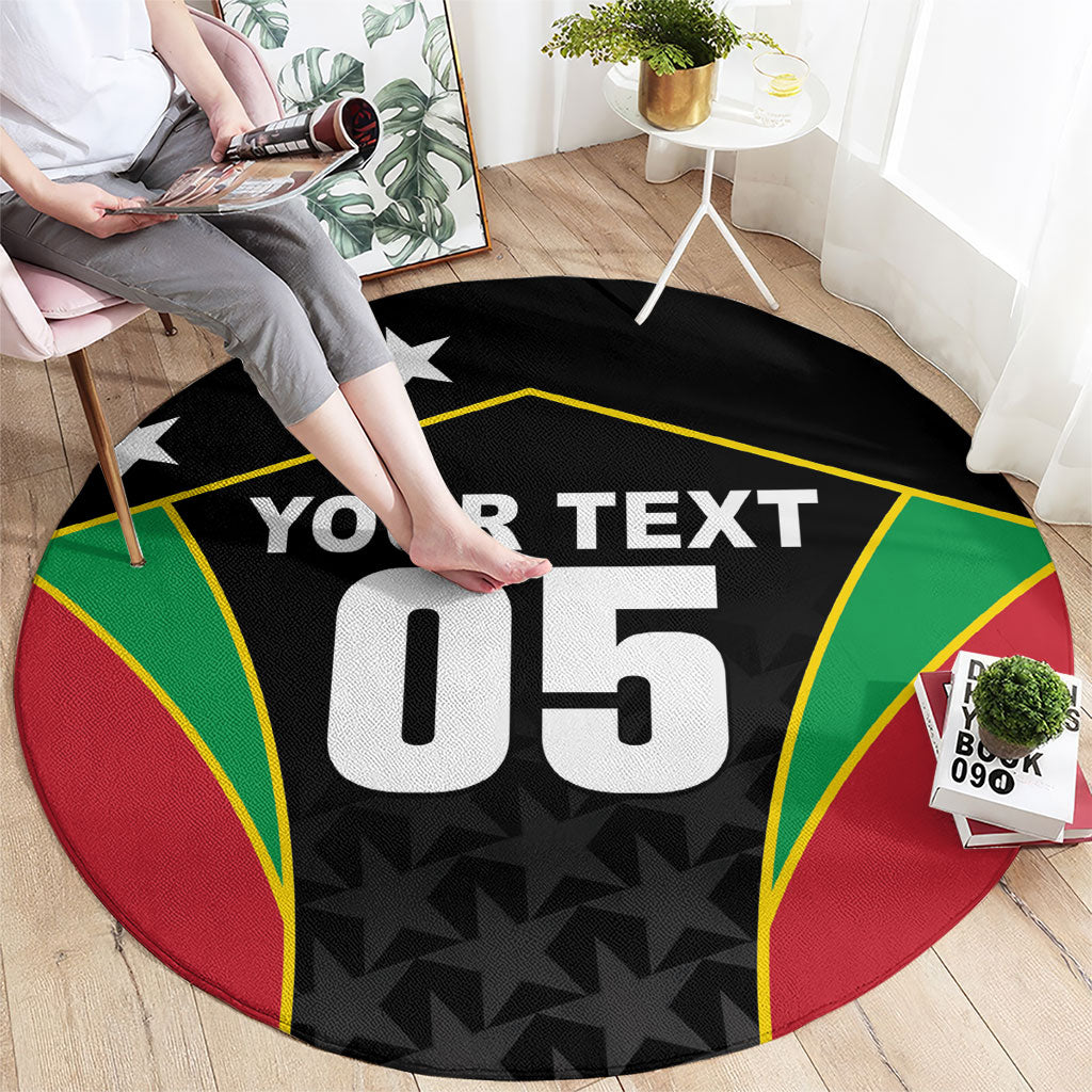 Custom Saint Kitts And Nevis 2026 Cricket Round Carpet Unique Style
