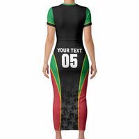 Custom Saint Kitts And Nevis 2026 Cricket Short Sleeve Bodycon Dress Unique Style