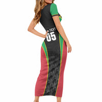 Custom Saint Kitts And Nevis 2026 Cricket Short Sleeve Bodycon Dress Unique Style