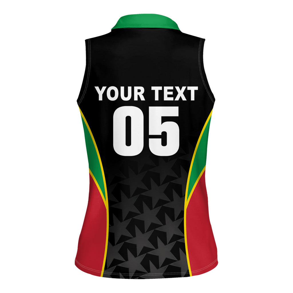 Custom Saint Kitts And Nevis 2026 Cricket Women Sleeveless Polo Shirt Unique Style