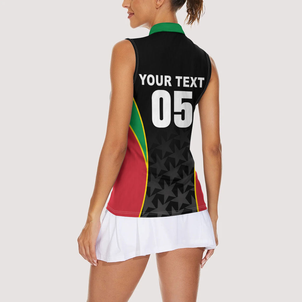 Custom Saint Kitts And Nevis 2026 Cricket Women Sleeveless Polo Shirt Unique Style