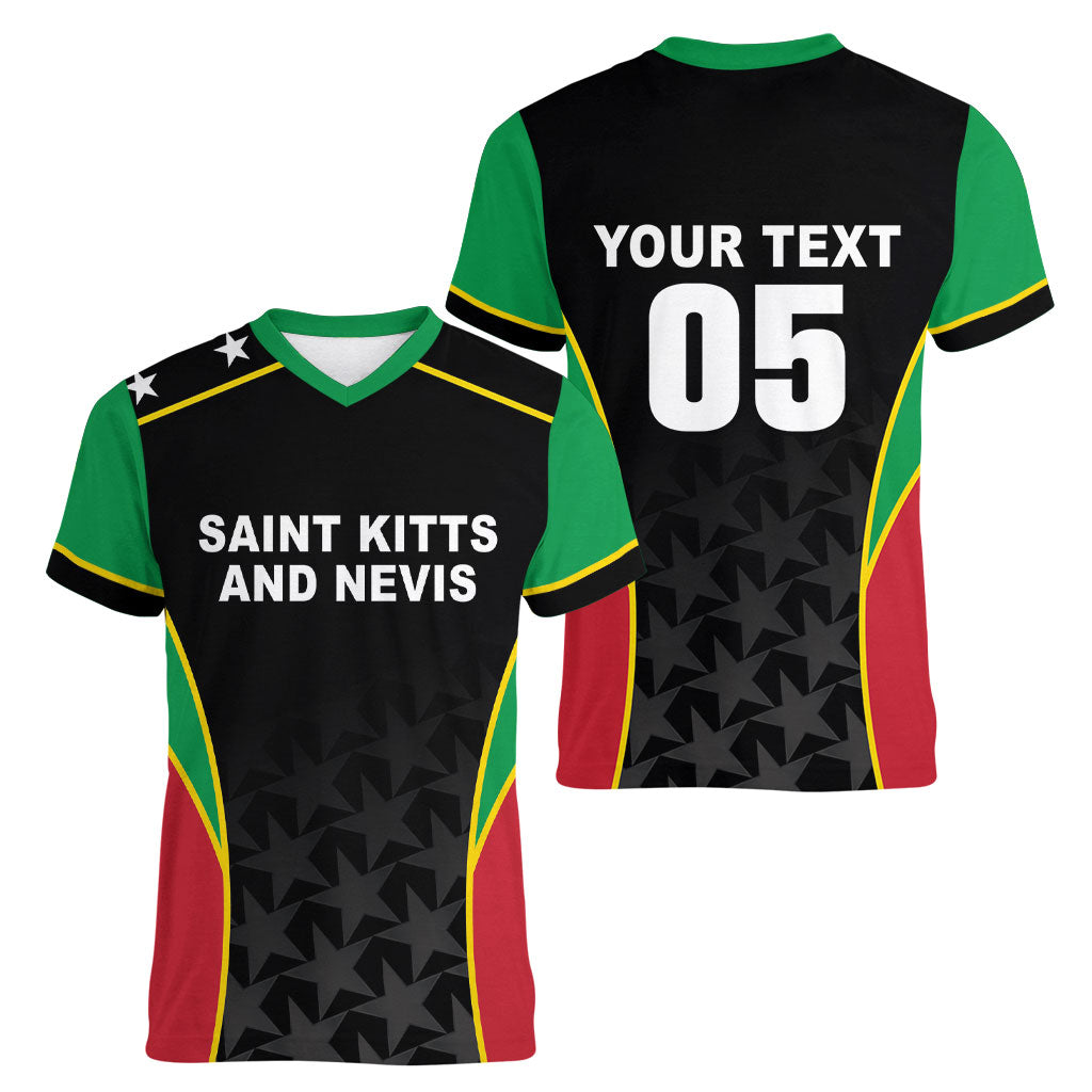 Custom Saint Kitts And Nevis 2026 Cricket Women V-Neck T-Shirt Unique Style