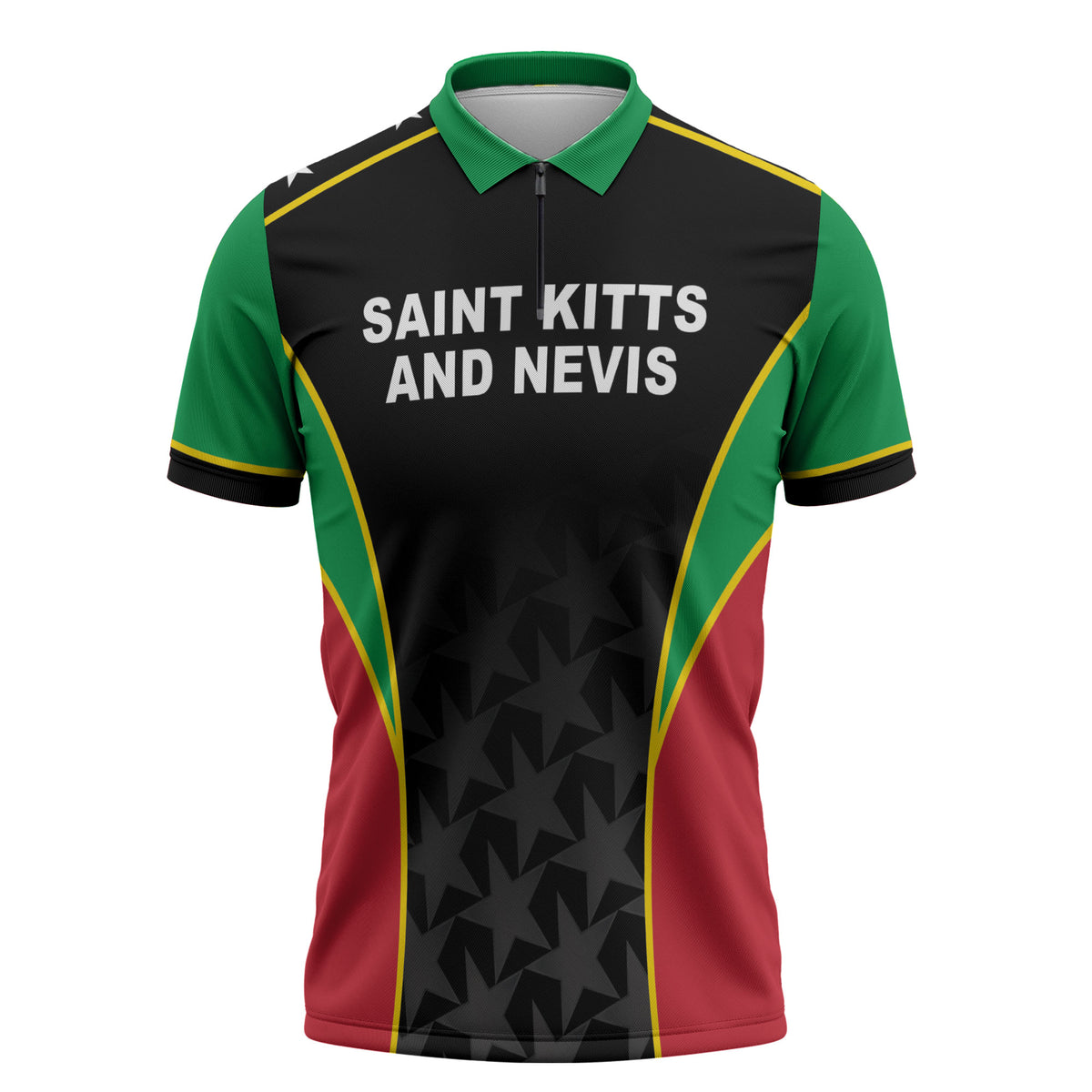 Custom Saint Kitts And Nevis 2026 Cricket Zipper Polo Shirt Unique Style