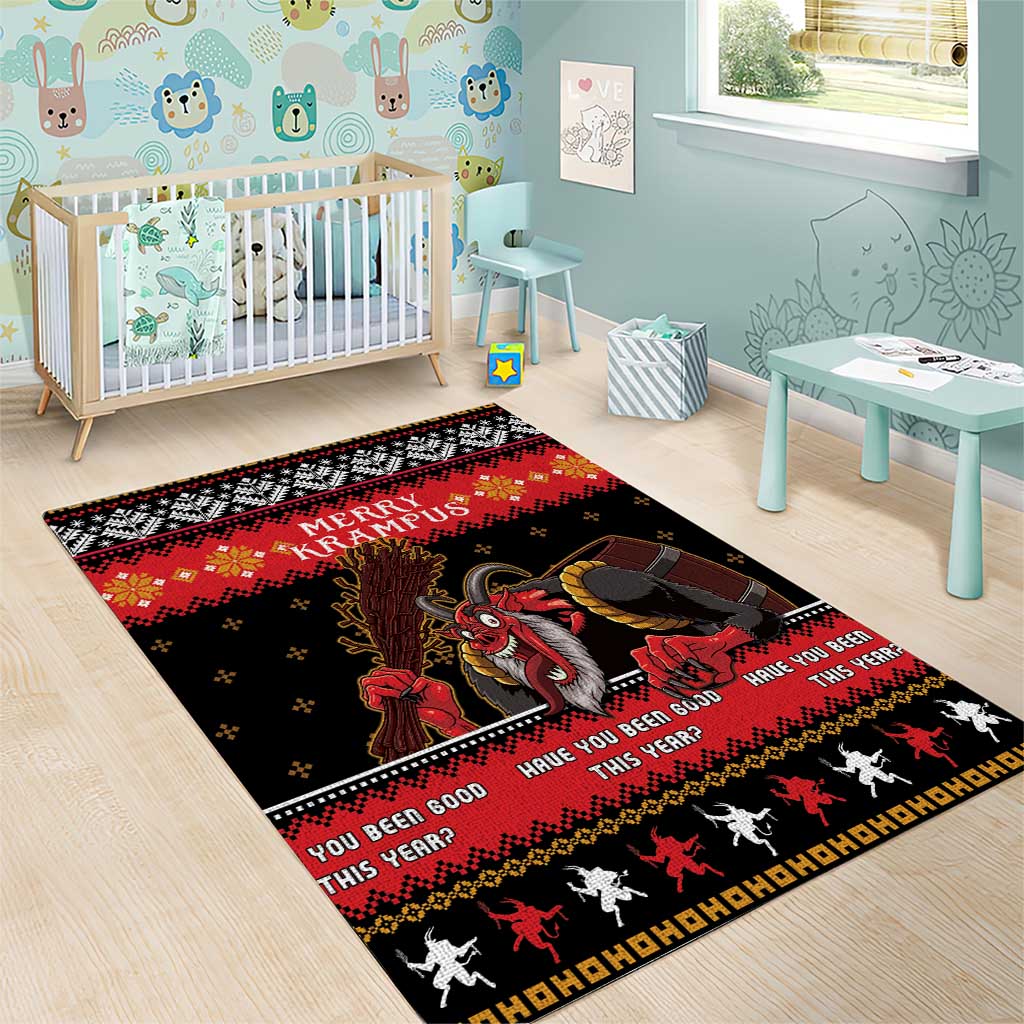 Merry Christmas Krampus Area Rug Have You Been Good This Year LT05 - Wonder Print Shop