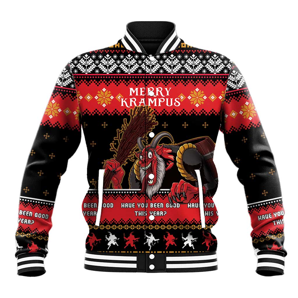 Merry Christmas Krampus Baseball Jacket Have You Been Good This Year LT05 - Wonder Print Shop