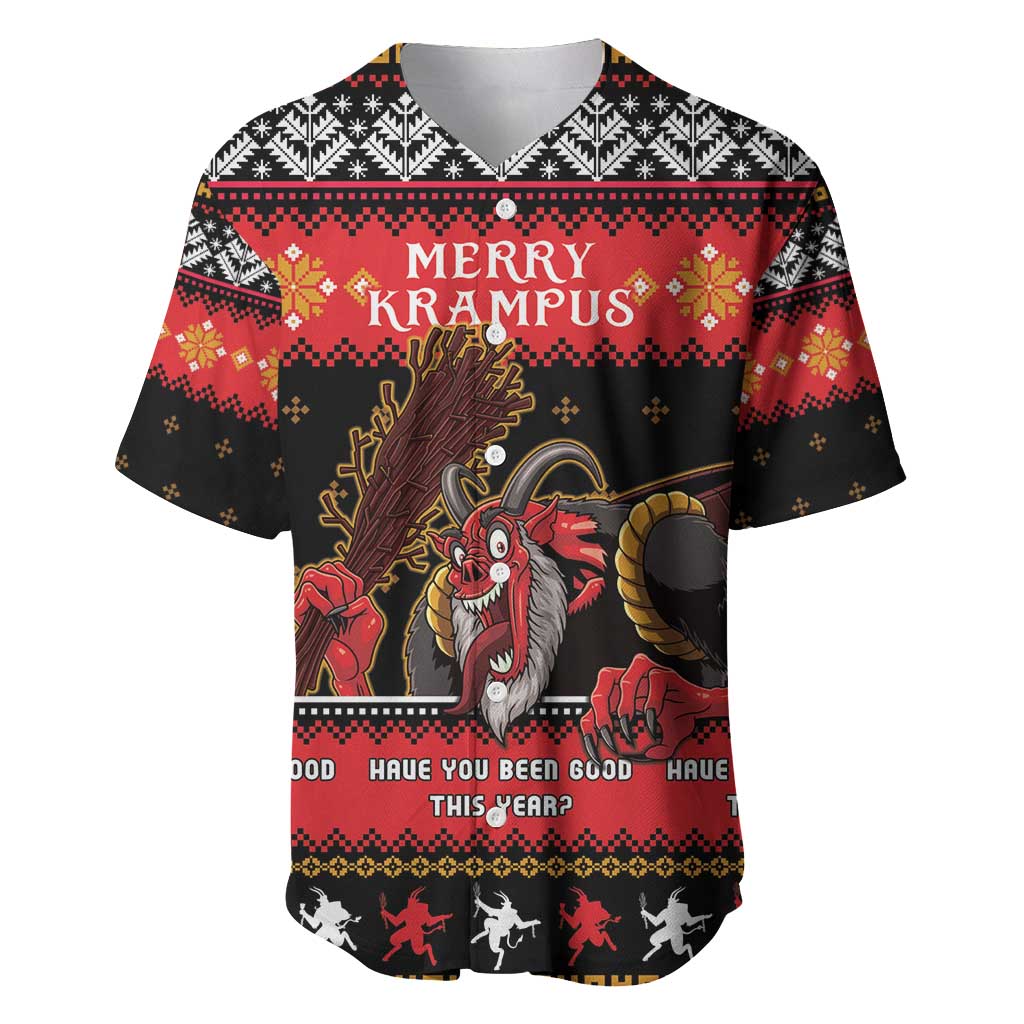 Merry Christmas Krampus Baseball Jersey Have You Been Good This Year LT05 - Wonder Print Shop