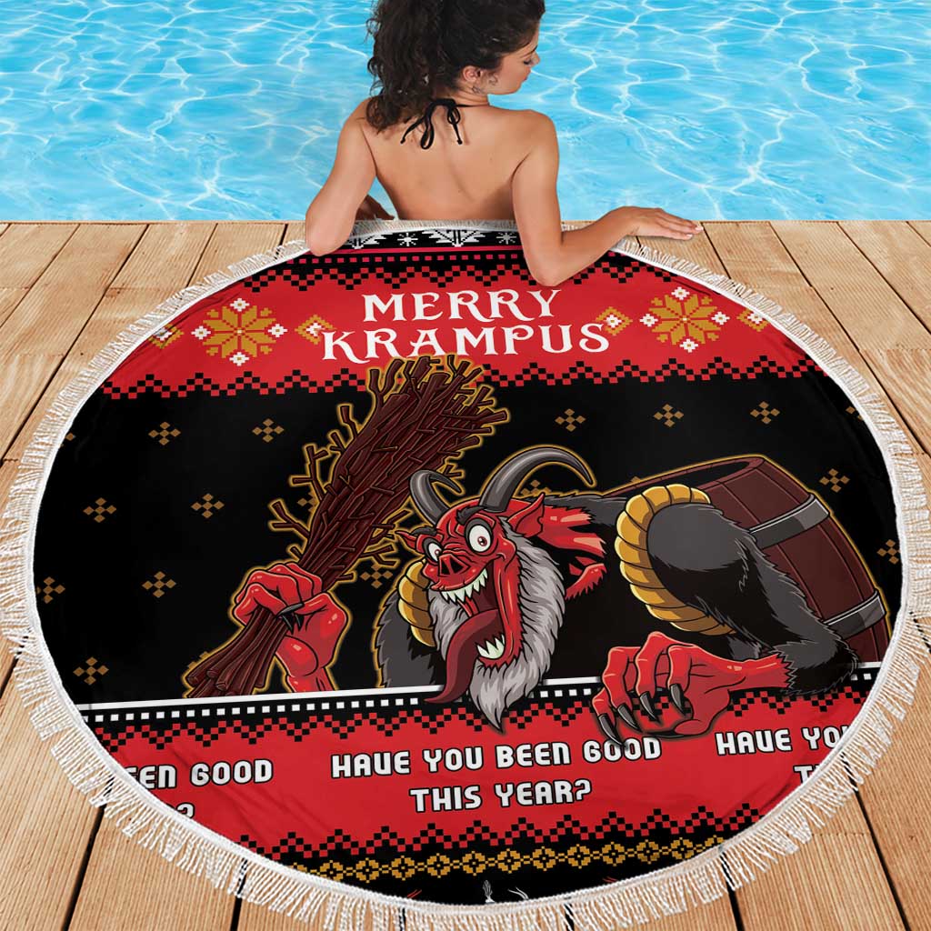 Merry Christmas Krampus Beach Blanket Have You Been Good This Year LT05 - Wonder Print Shop