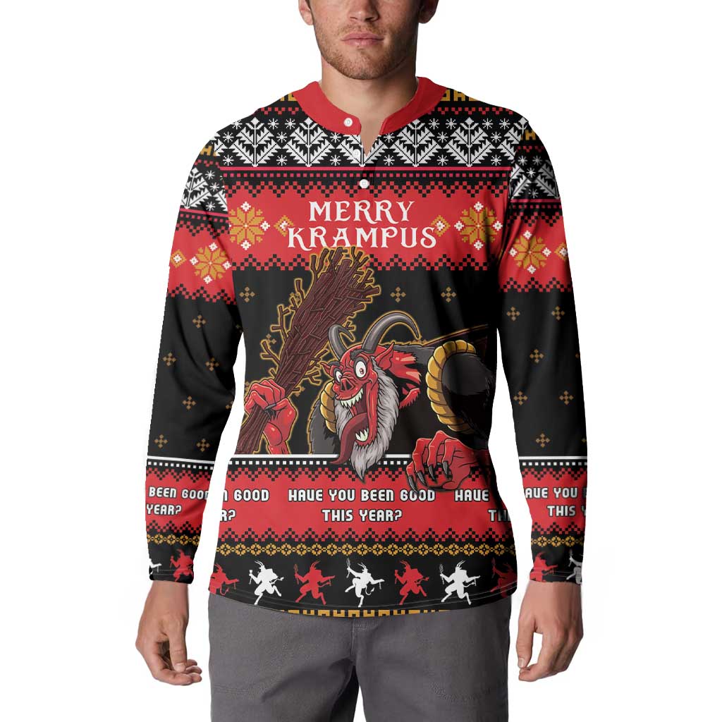 Merry Christmas Krampus Button Sweatshirt Have You Been Good This Year LT05 - Wonder Print Shop