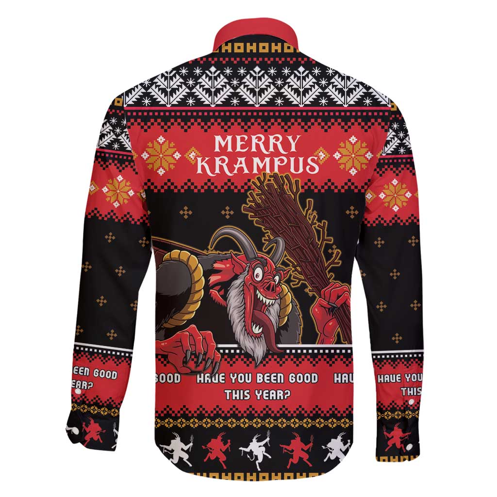 Merry Christmas Krampus Family Matching Long Sleeve Bodycon Dress and Hawaiian Shirt Have You Been Good This Year LT05 - Wonder Print Shop