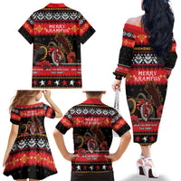 Merry Christmas Krampus Family Matching Off The Shoulder Long Sleeve Dress and Hawaiian Shirt Have You Been Good This Year LT05 - Wonder Print Shop