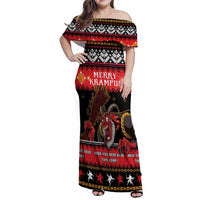 Merry Christmas Krampus Family Matching Off Shoulder Maxi Dress and Hawaiian Shirt Have You Been Good This Year LT05 - Wonder Print Shop