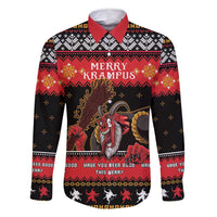Merry Christmas Krampus Family Matching Off Shoulder Short Dress and Hawaiian Shirt Have You Been Good This Year LT05 - Wonder Print Shop